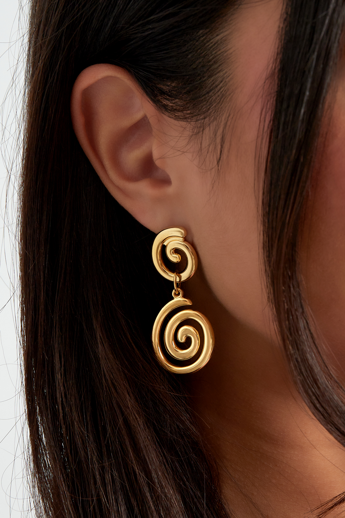 Earrings swirly wave - gold Picture3