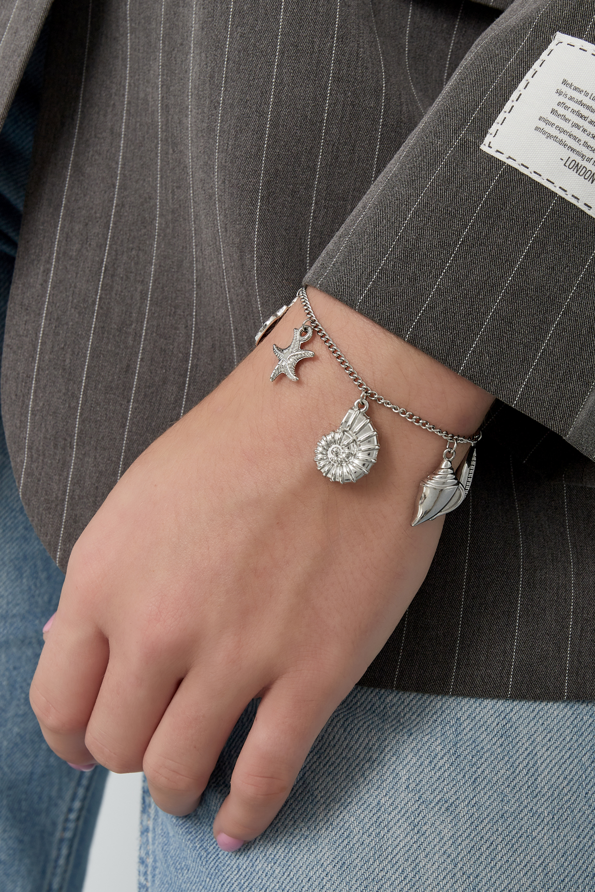 Charm bracelet with shells - silver h5 Picture3