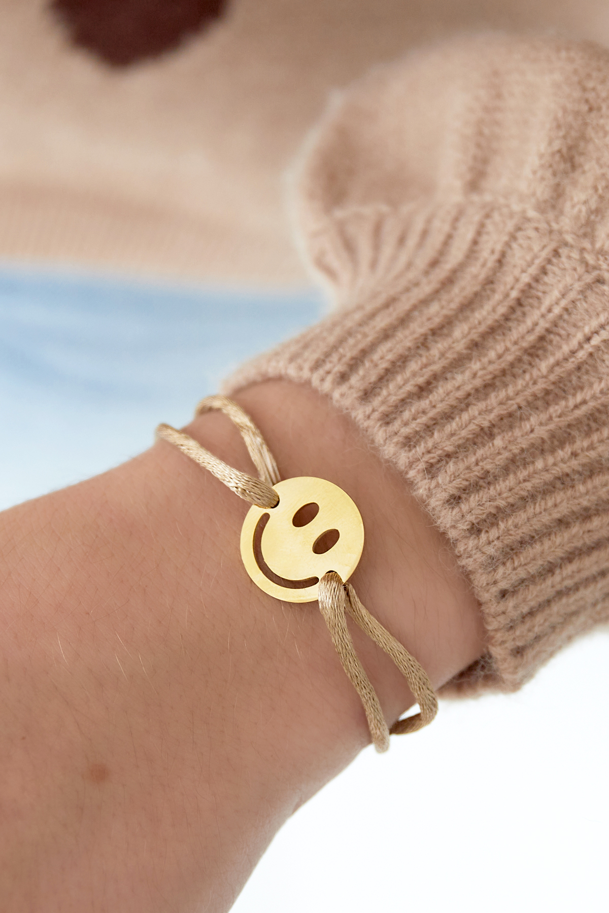 Satin bracelet with smiley - pink h5 Picture2