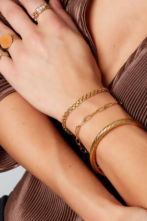 Bracciale a maglie basic Gold Stainless Steel h5 Immagine2