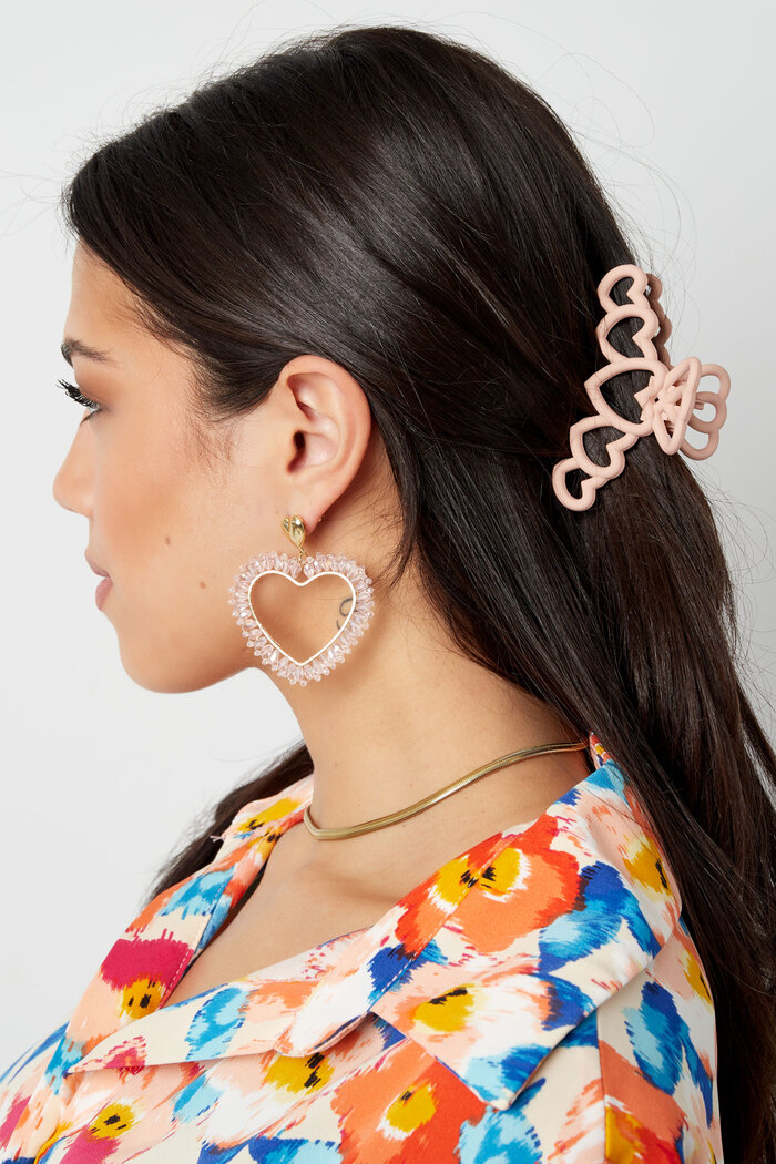 Hair clip hearts - cream Plastic Picture2