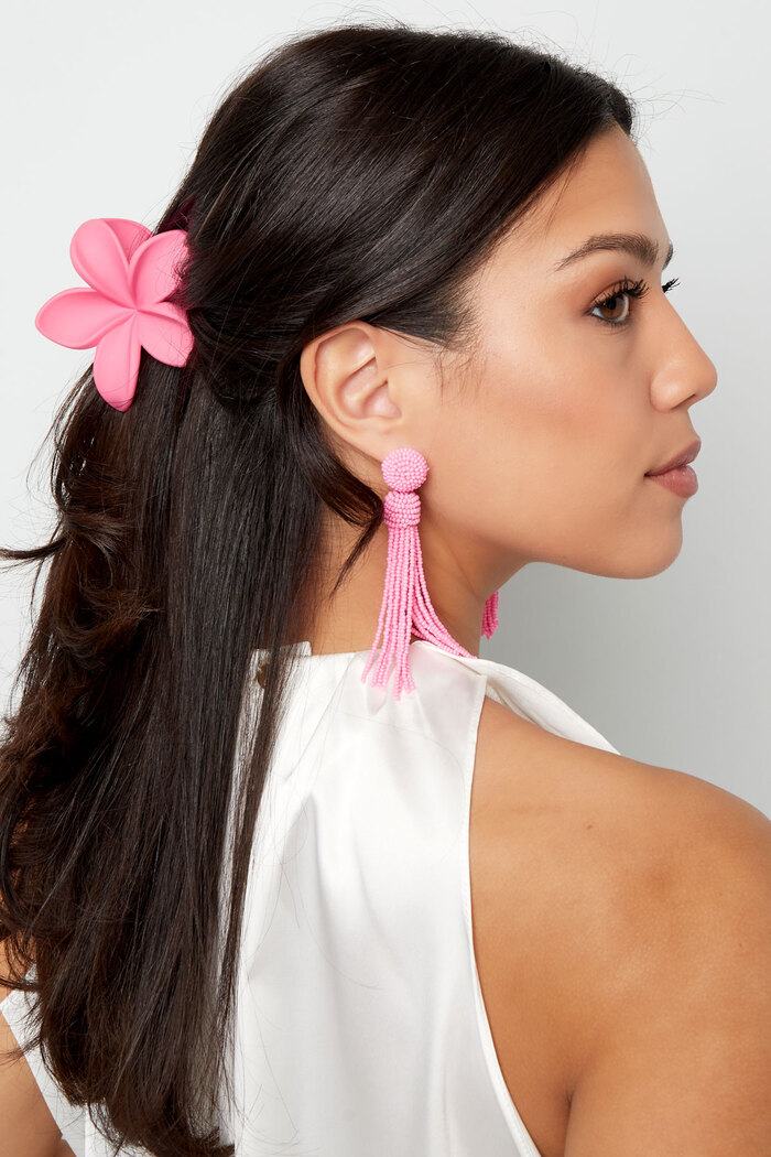 Haarspange Blume – Rosa Kunststoff Bild3
