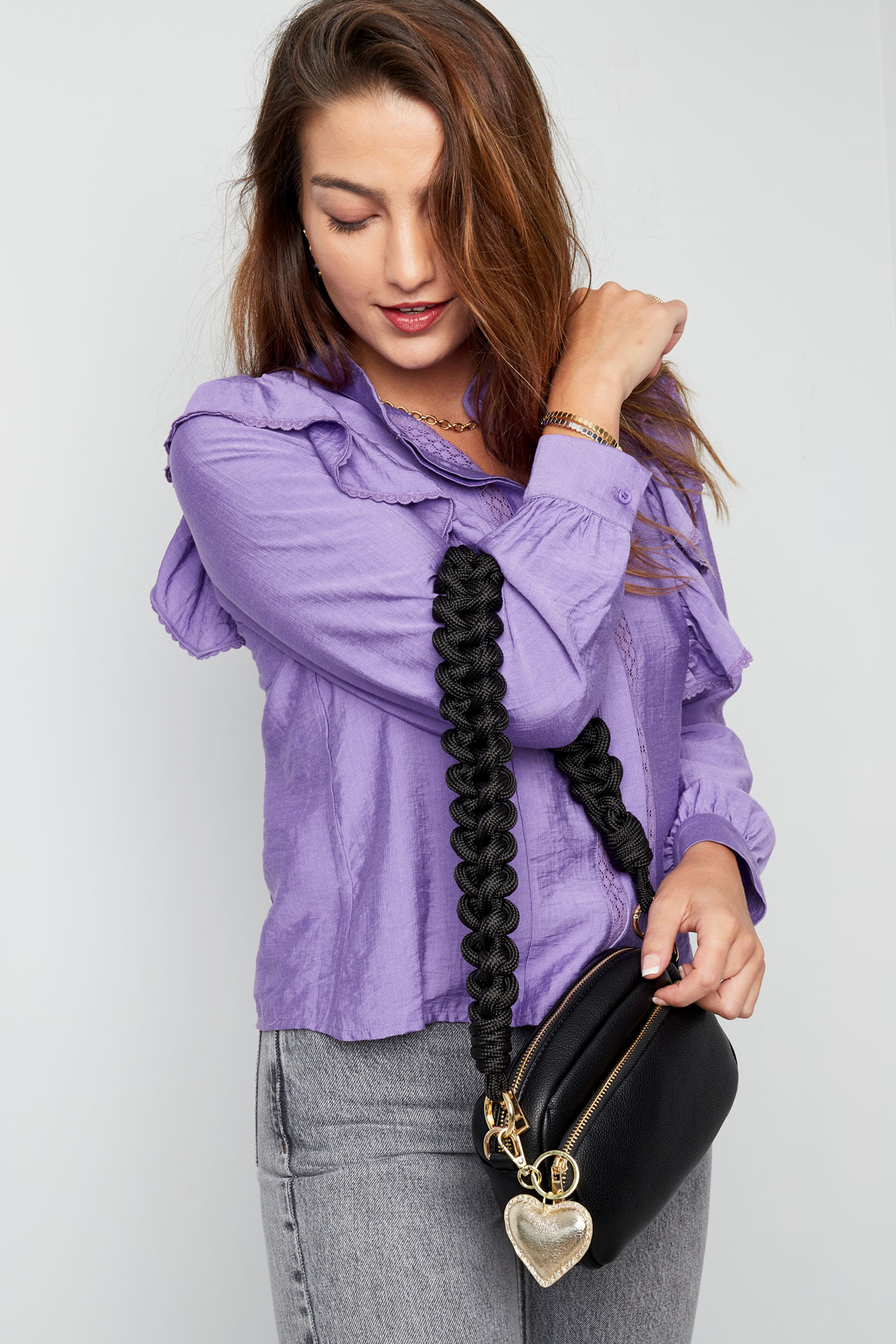 Braided bag strap purple Picture4