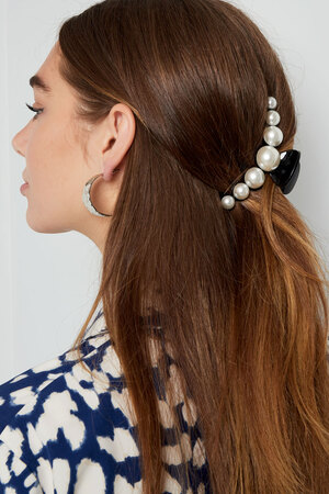 Hair clip large pearls - black h5 Picture2
