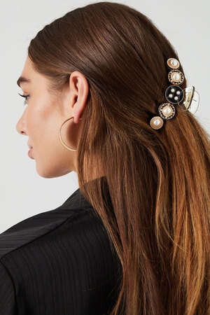 Haarspange mit zierlichen Perlen - schwarz h5 Bild2