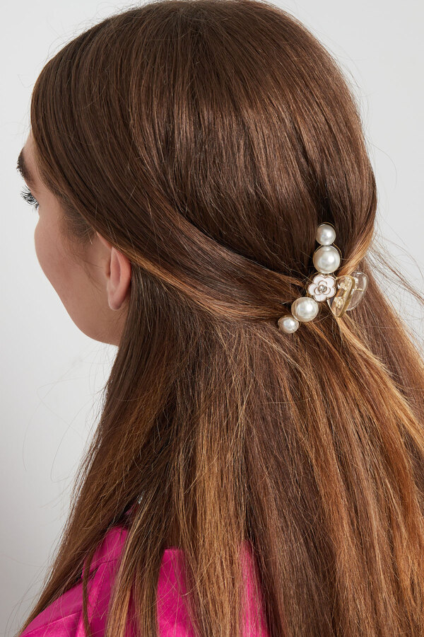 Hair clip pearls & flower
