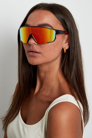 Güneş gözlüğü renkli lensler - siyah/kırmızı h5 Resim2