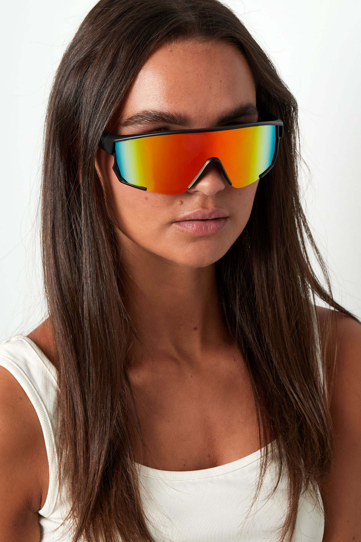 Sonnenbrille mit farbigen Gläsern – schwarz/blau h5 Bild4