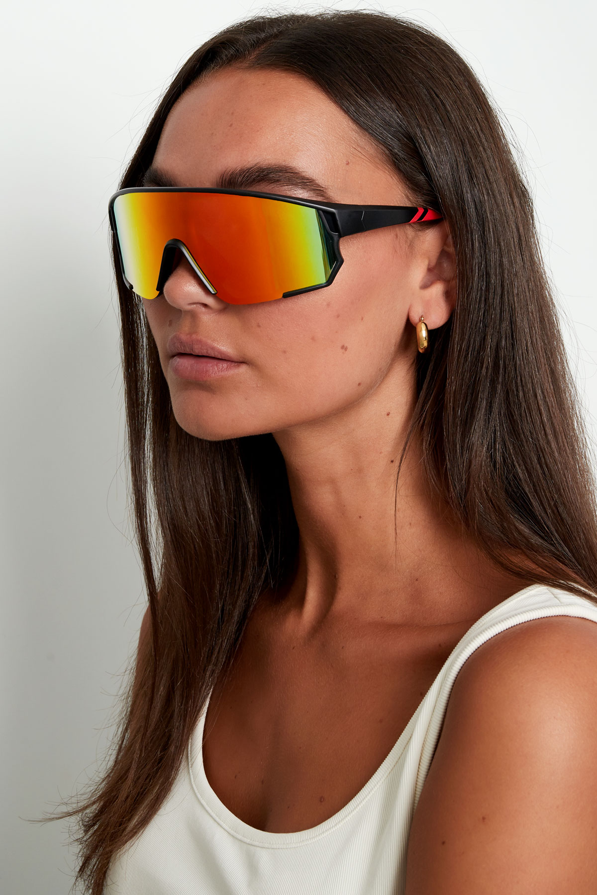 Sonnenbrille mit farbigen Gläsern – schwarz/blau h5 Bild3