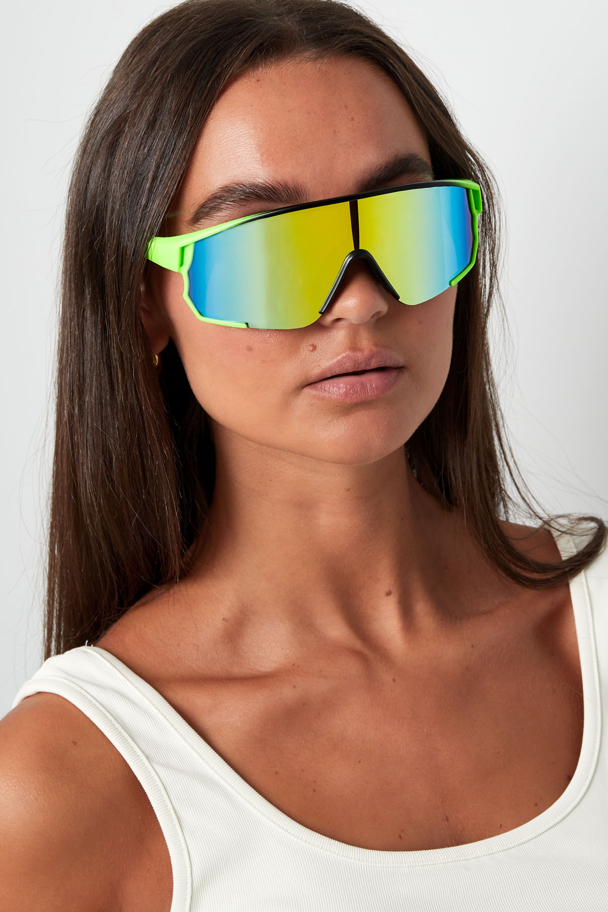 Güneş gözlüğü renkli lensler - siyah/mavi h5 Resim5