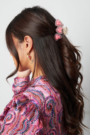 Fermaglio per capelli trio di cuori rosa h5 Immagine2