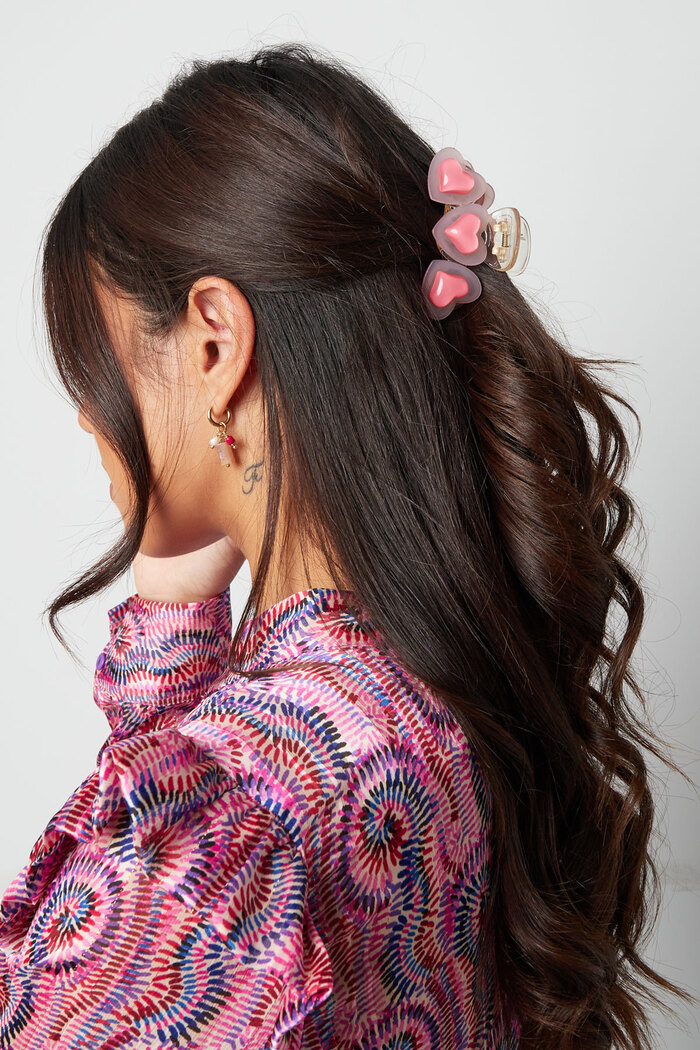 Hair clip pink hearts trio Picture2