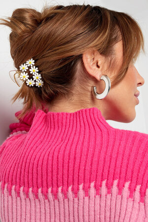 Pince à Cheveux en Plastique Fleur en Résine - Blanc h5 Image2