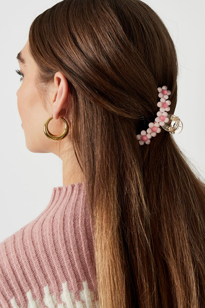 Haarspange rosa Blumen Bild2