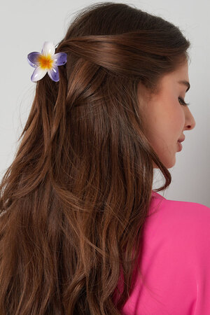 Pinzas para el cabello de colores de plástico en forma de flor h5 Imagen2