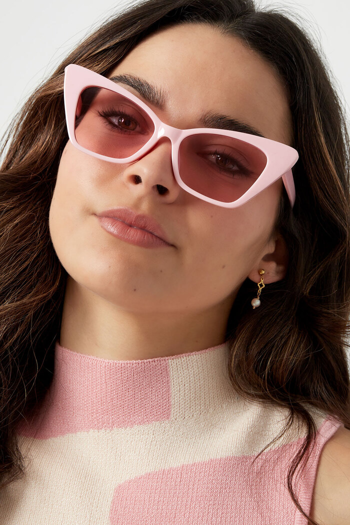Zonnebrillen eenkleurig montuur - roze Afbeelding2