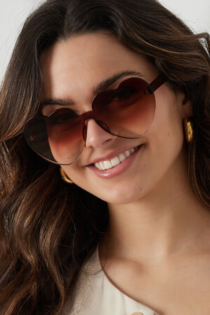 Sunglasses simple heart - camel h5 Picture4