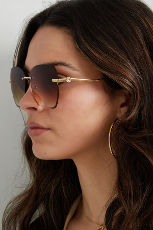 Statement-Sonnenbrille mit goldenen Beschlägen – Roségold h5 Bild3