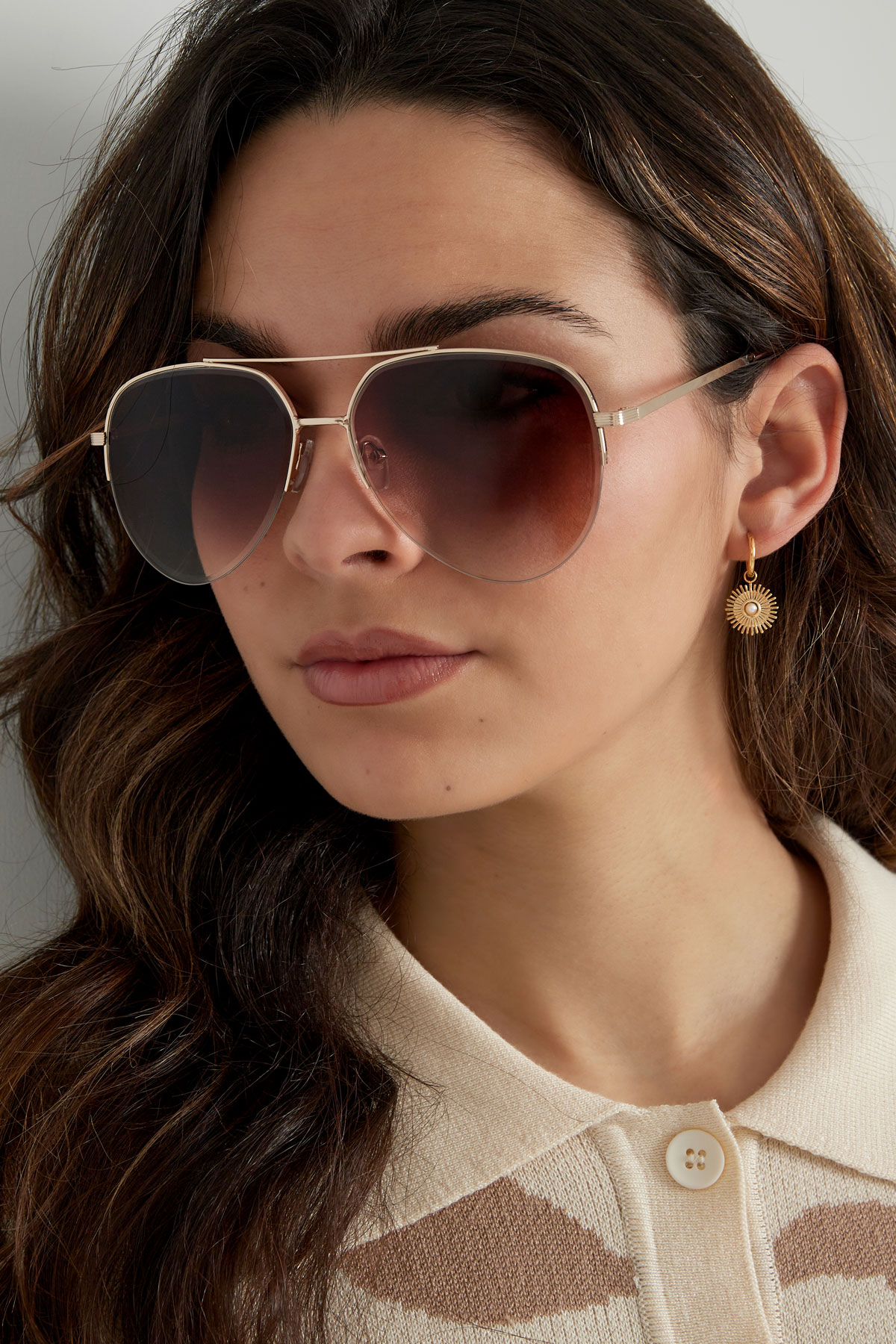 Aviator style sunglasses - brown Picture4
