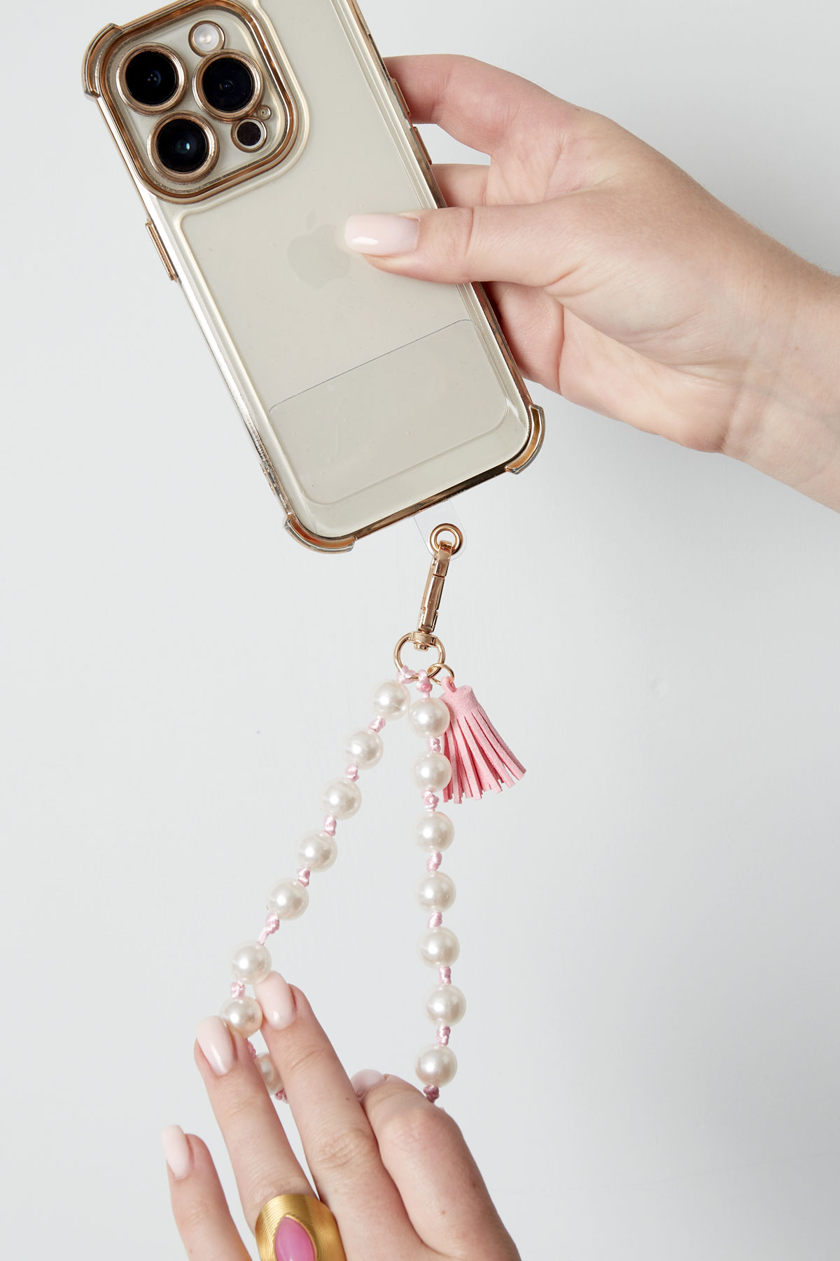 Phone cord girly pearl - pink Picture2