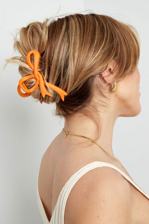 Fermaglio per capelli con fiocco arancione h5 Immagine2