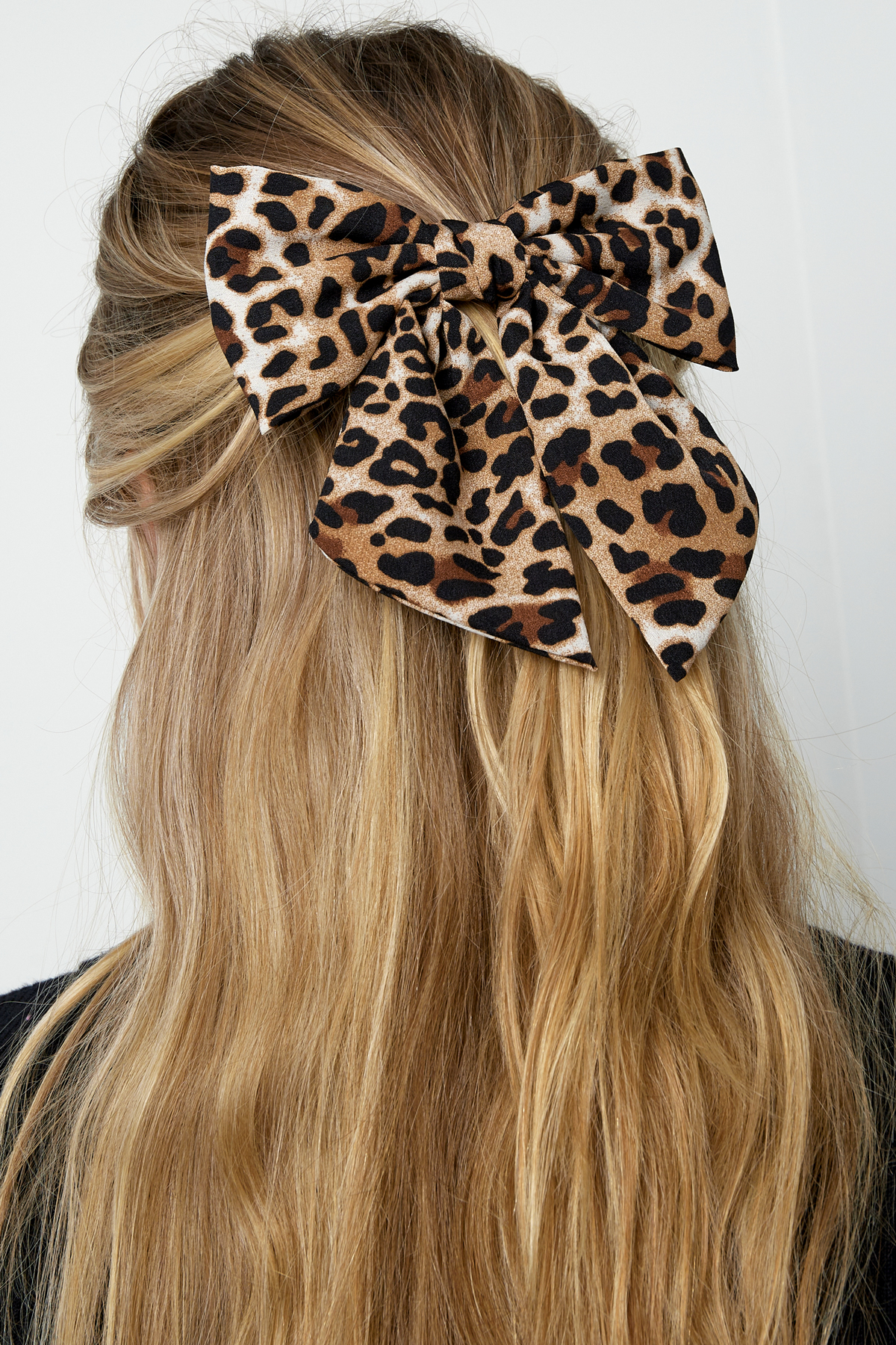 Leopard print bow - black/beige  Picture2