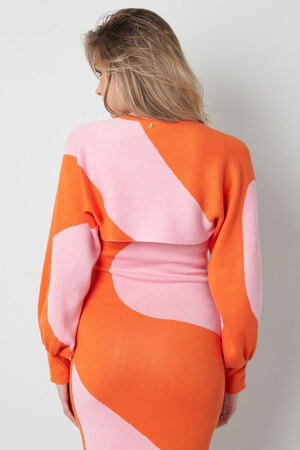 Cardigan organic stripes print - pink orange h5 Picture8