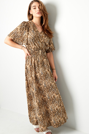 Long dress with print - beige S h5 Picture6