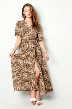 Long dress with print - beige S h5 Picture3
