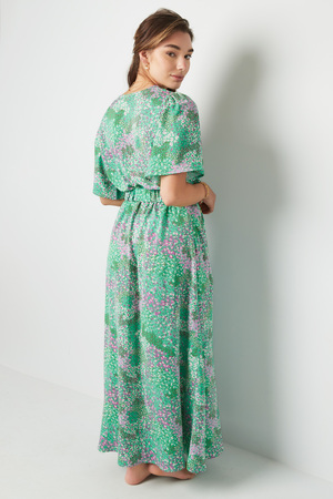 Maxi Dress Floral Print Green S h5 Picture7