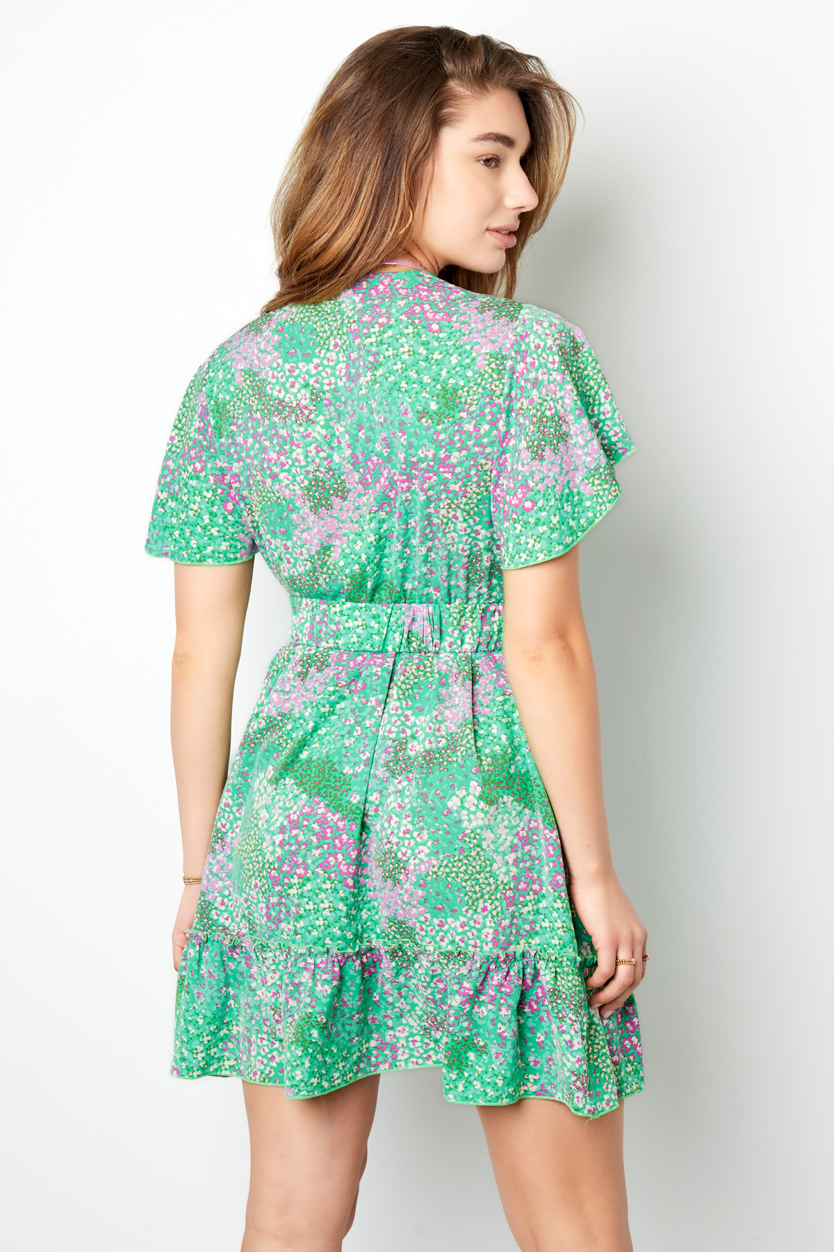Midi Dress Floral Print Green h5 Picture8