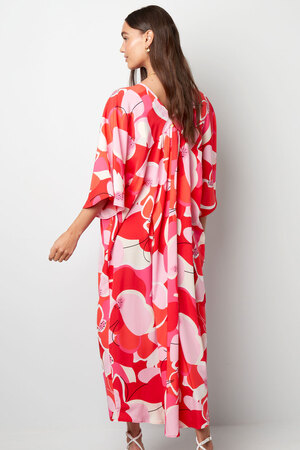Kleid mit abstraktem Blumendruck - rot h5 Bild8