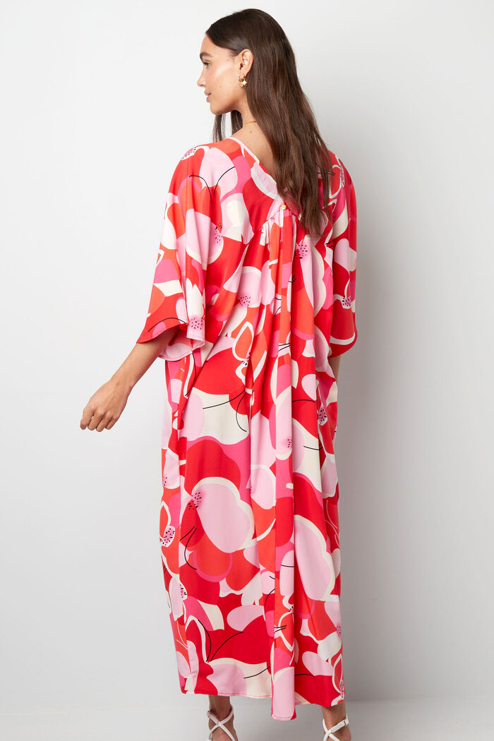Kleid mit abstraktem Blumendruck - rot Bild8