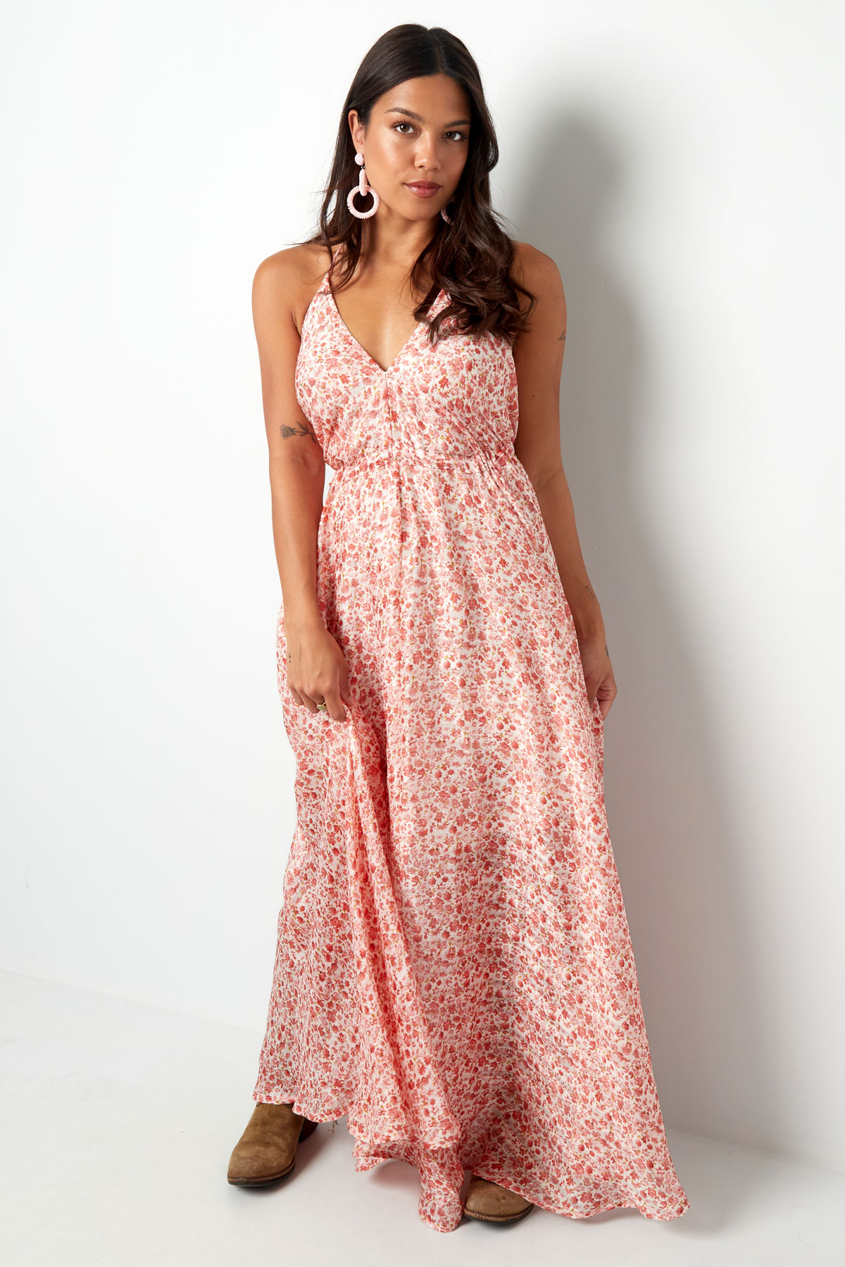 Dress spaghetti straps with print - pink Picture4