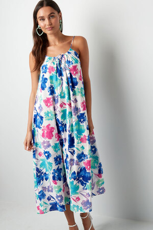Kleid mit Blumendruck - grün/blau/rosa h5 Bild3