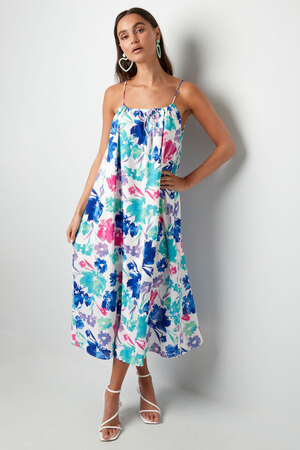 Kleid mit Blumendruck - grün/blau/rosa h5 Bild5