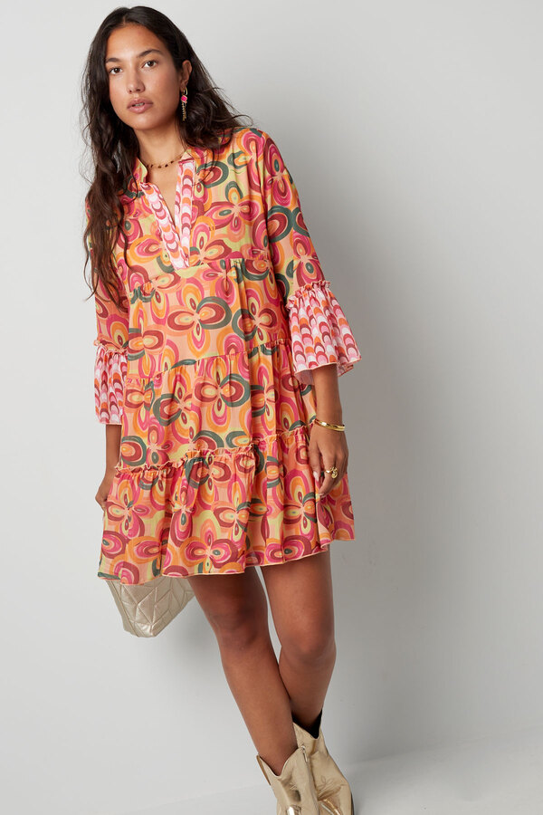 Sommerkleid mit Retro-Print – mehrfarbig