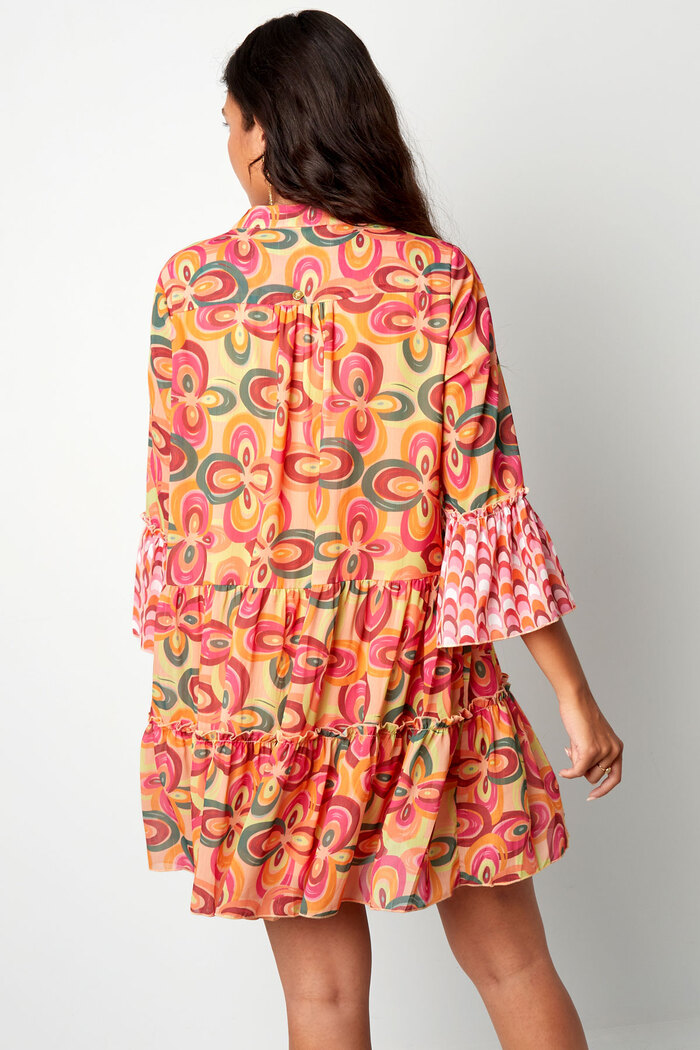 Retro desenli yazlık elbise - çoklu Resim5