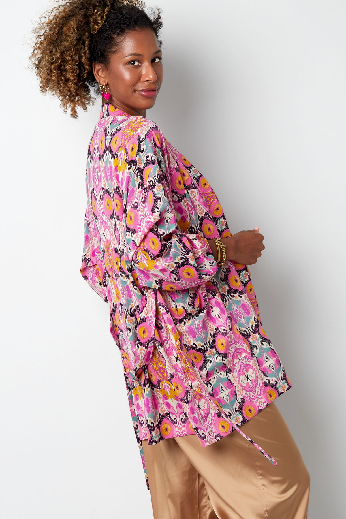 Kimono corto estampado colorido - rosa/multi h5 Imagen8