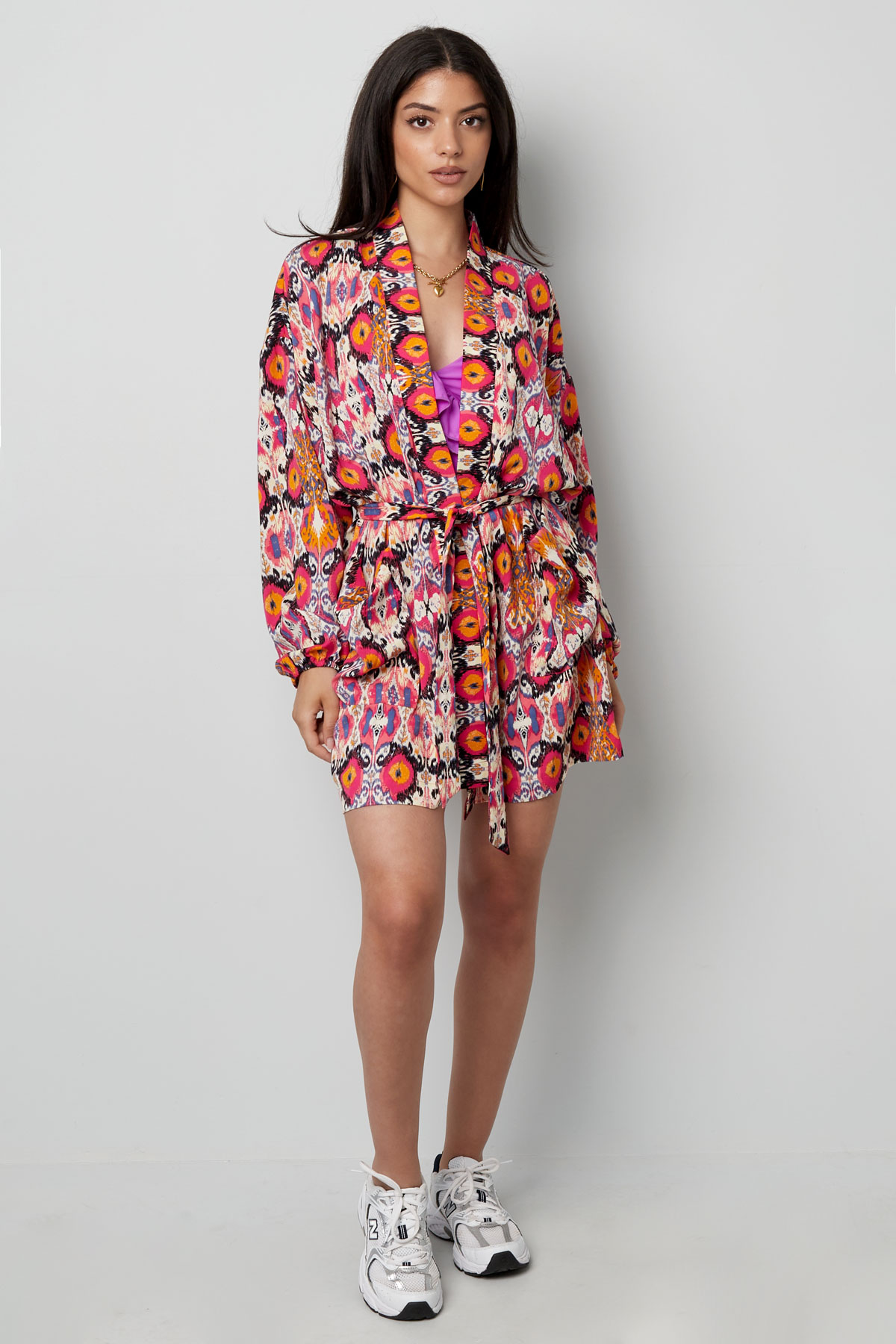 Kimono corto stampa colorata - rosa/multi h5 Immagine9