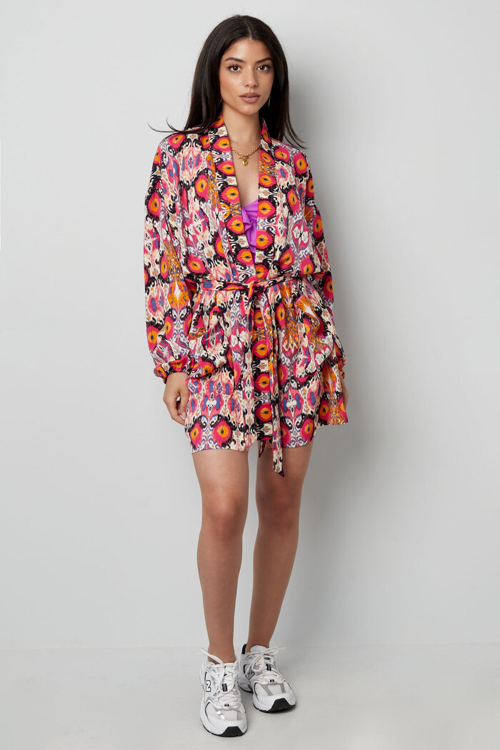 Korte kimono kleurrijke print - multi Afbeelding9
