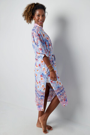 Kimono imprimé fleuri - bleu h5 Image4