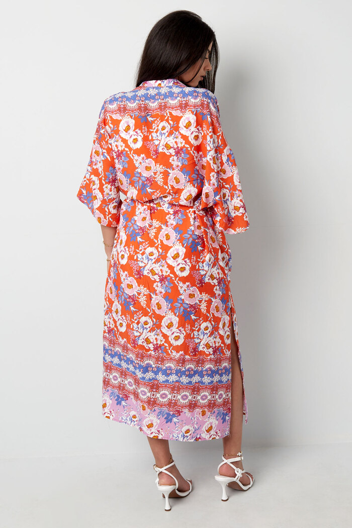 Kimono stampa floreale - arancione Immagine7