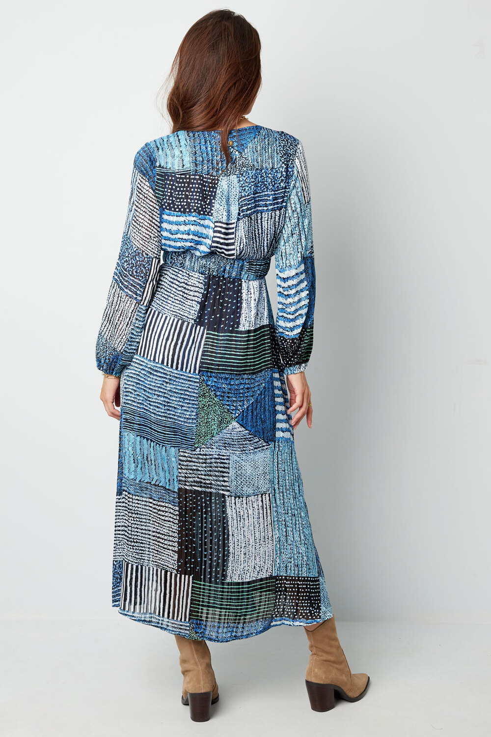 Maxikleid über dem Oberteil, blau bedruckt Bild4