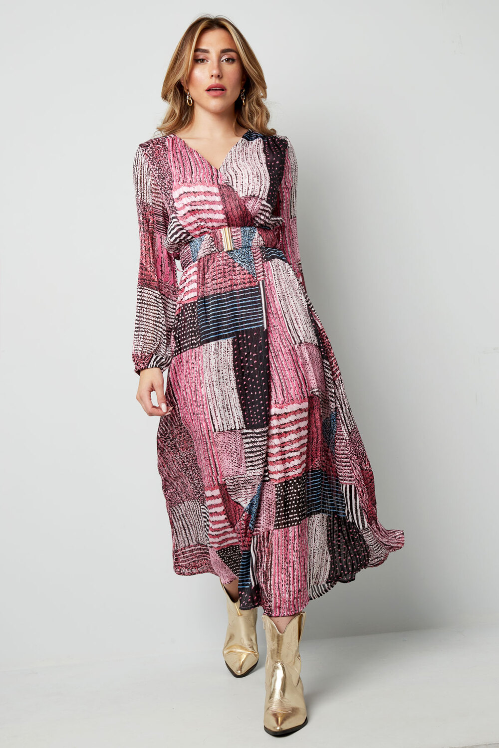 Maxikleid über dem Oberteil, blau bedruckt Bild8