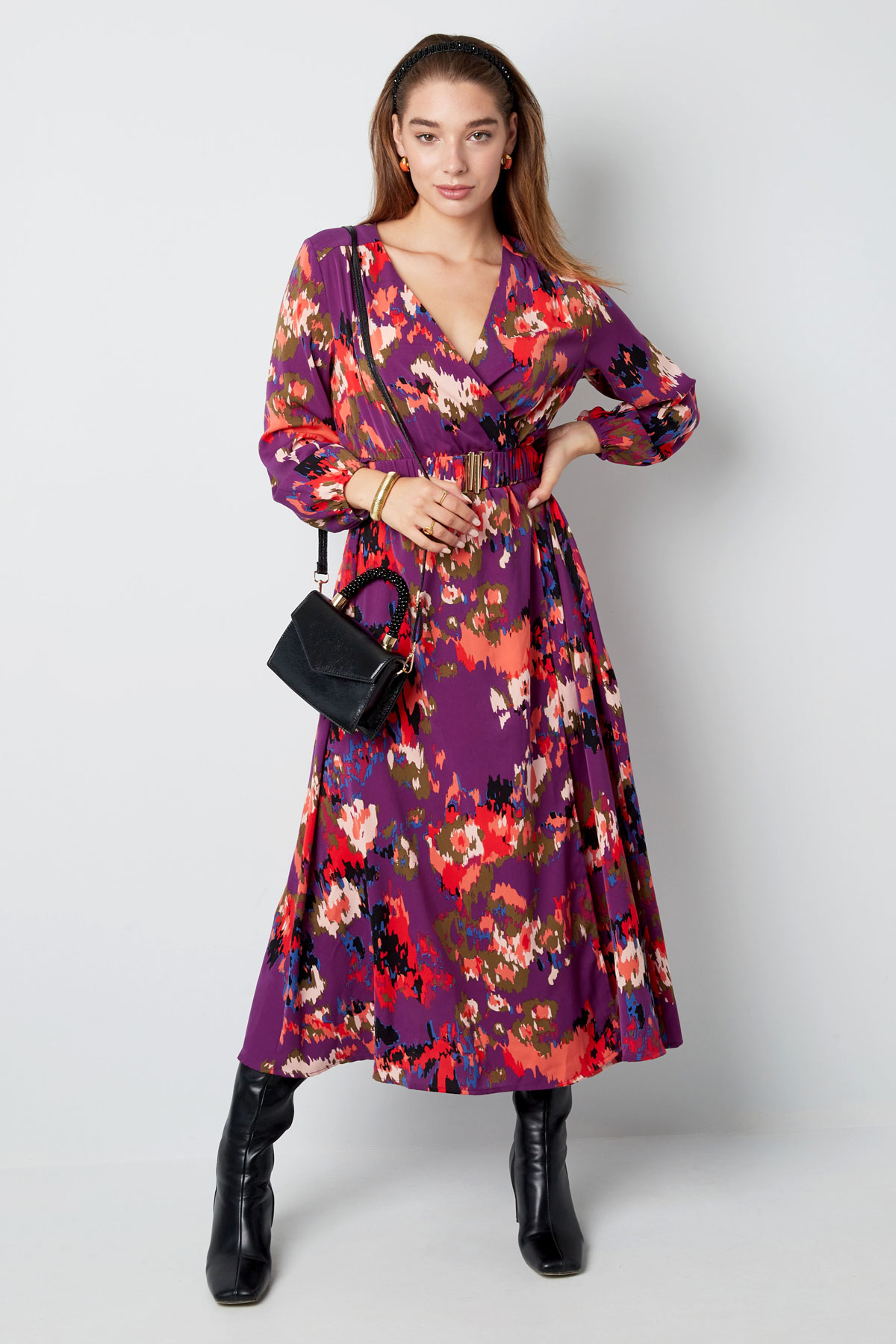Maxi robe imprimé violet h5 Image3