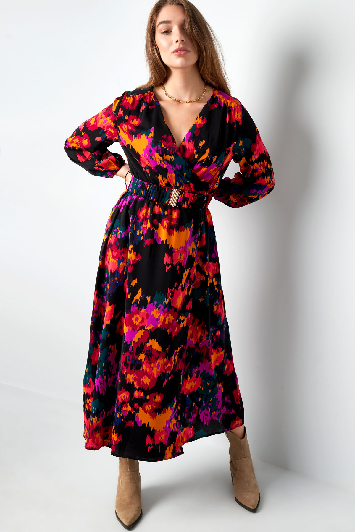 Maxi robe imprimé violet h5 Image4