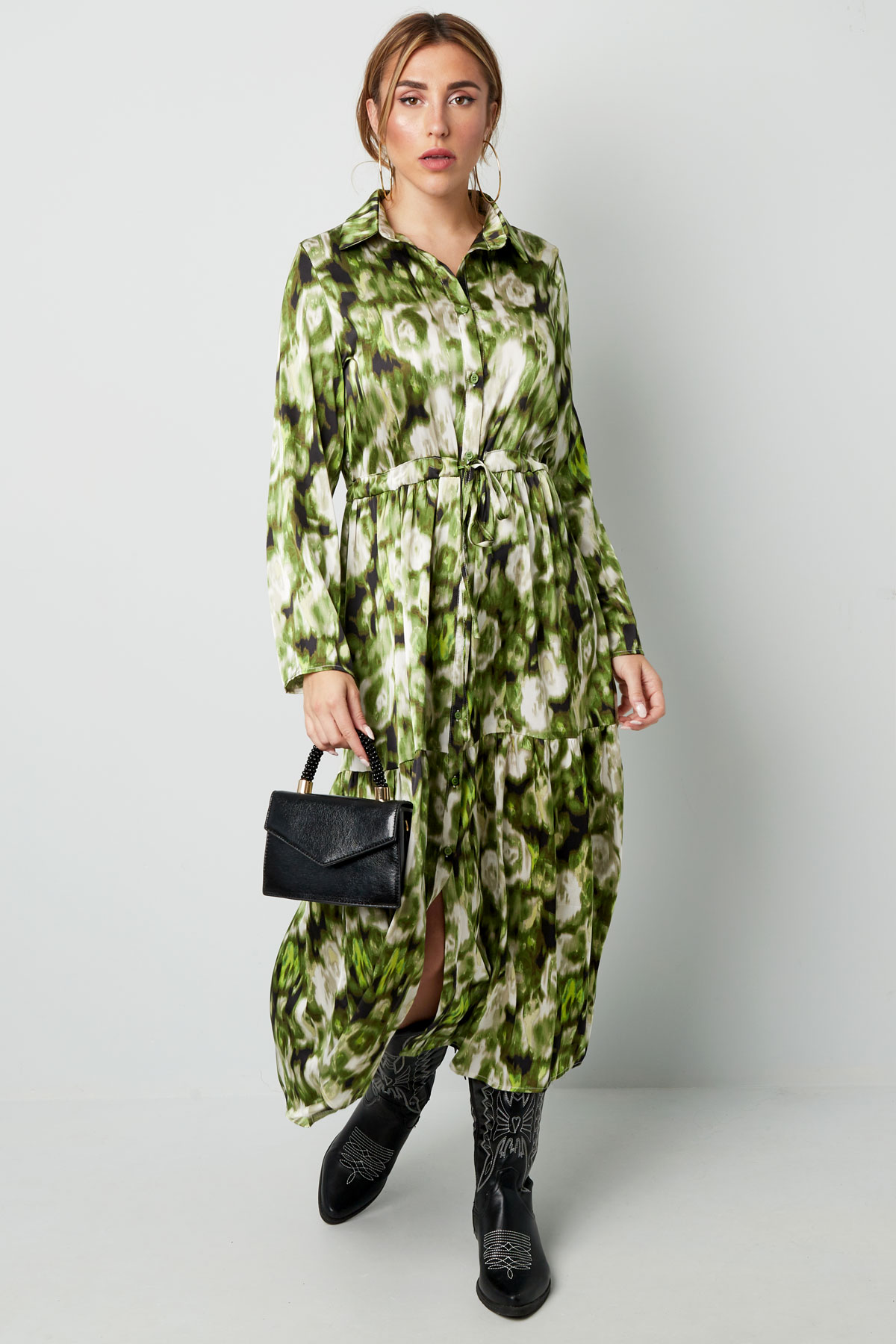 Maxi dress floral print green Picture4
