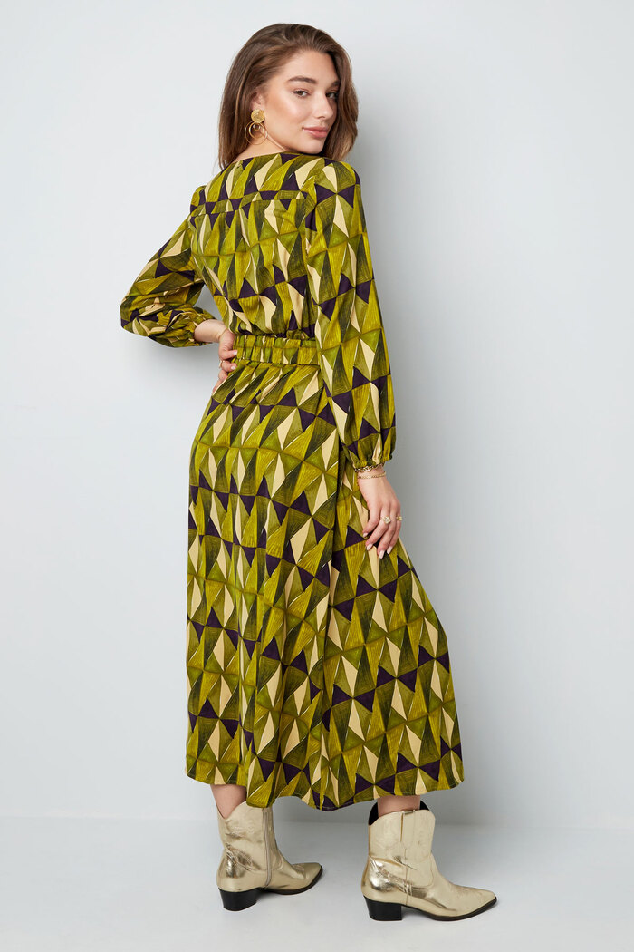 Maxi jurk retroprint groen Afbeelding7