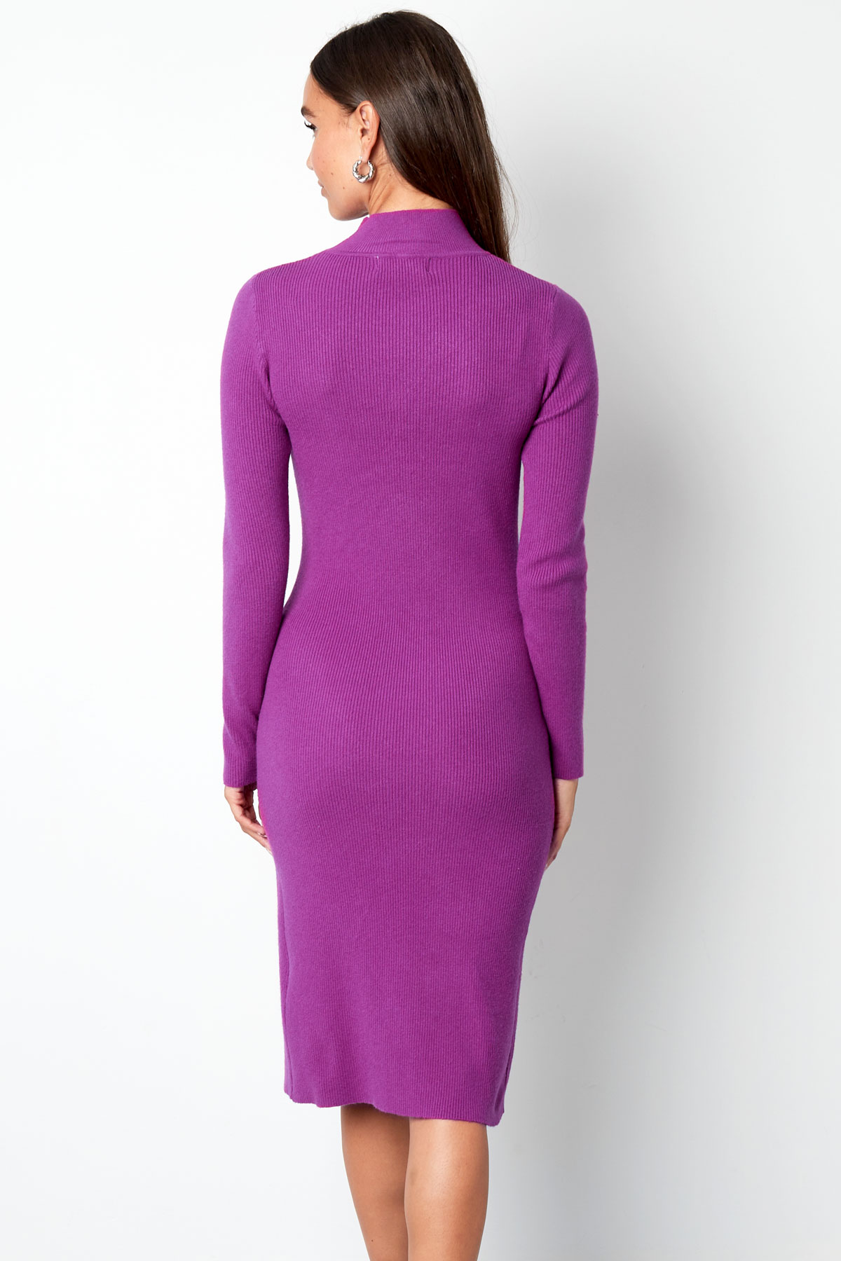 Midi dress with slit - purple Picture12
